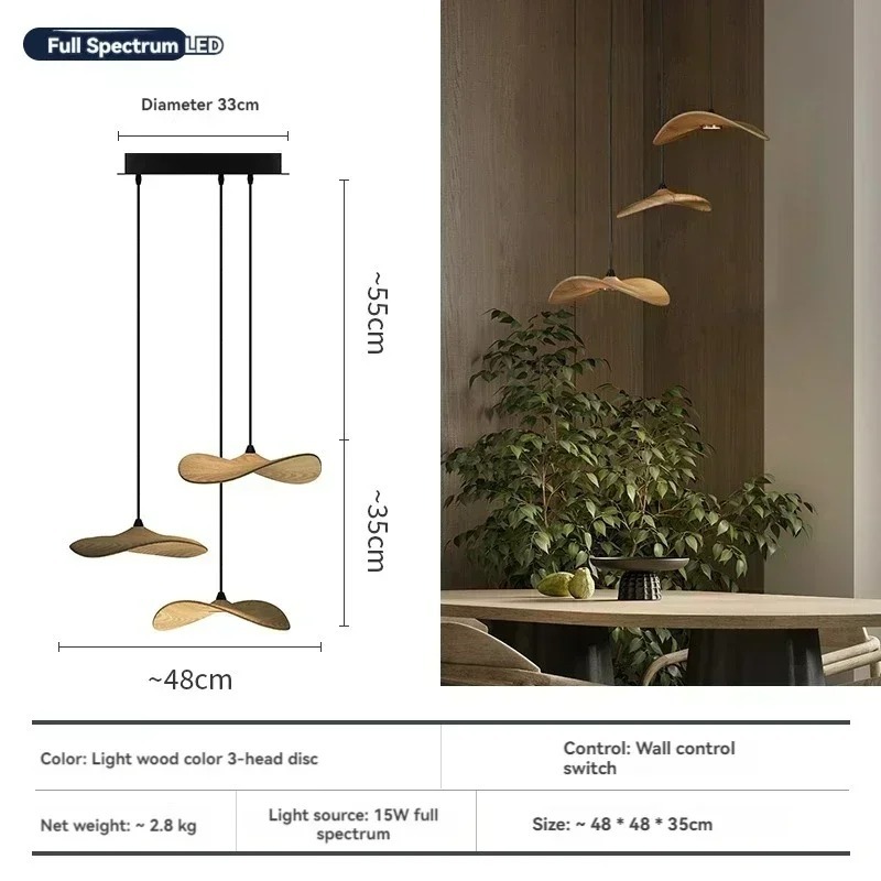 Japanese Wabi-sabi Style Retro Solid Wood Staircase Chandelier(WH-NC-156)
