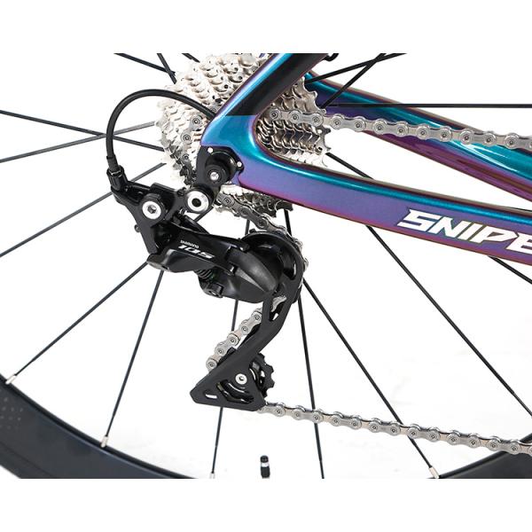 Durable Carbon Fiber Road Bike , Sports Racing Bicycle Reflective Decals Fork