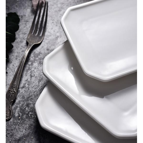 Plain Hotel A Grade Porcelain Plates Durable Heat Resistant White Porcelain Dishes