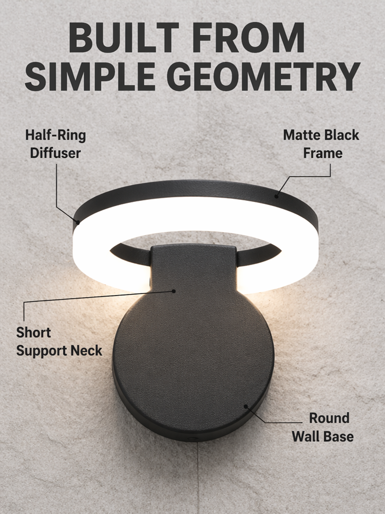 18W Modern Ring LED Outdoor Wall Lights IP65 Waterproof Porch Lights Wall Mount