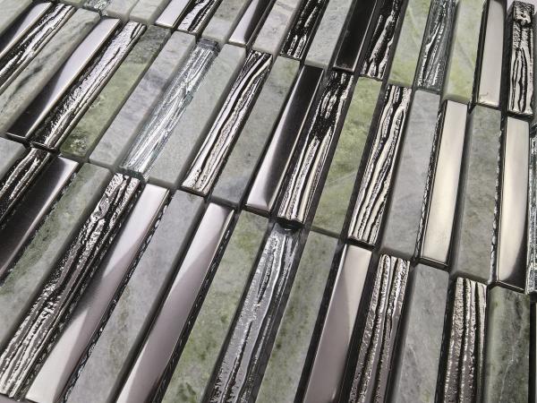 Green Stylish 282x294mm Interior Wall Natural Stone Mosaics For Bedroom and Swimming Pool