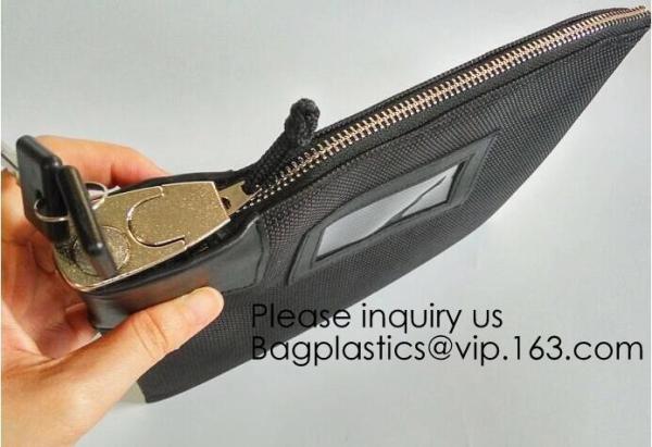 Locking Satchel A3 Money Bags,Leatherette Cash Bag,Utility Coin Bag for Business, Household, School or Personal Use pac