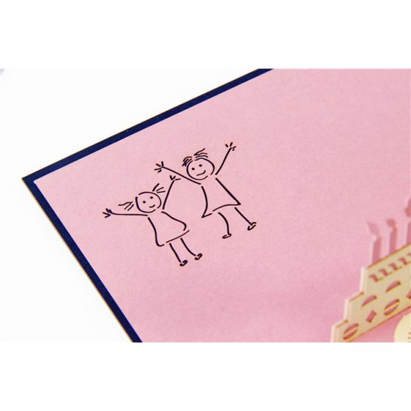 Поп 3d ремесла бумажный подгонянный вверх по толщине поздравительной открытки 2mm