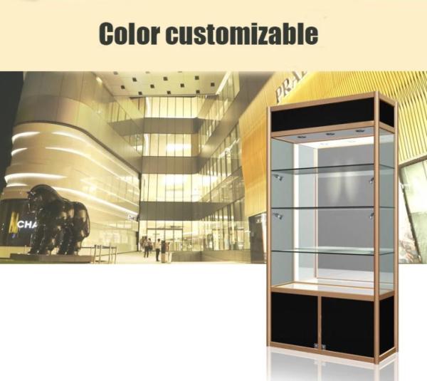 Brown Wood Jewelry Display Cases , Glass Jewelry Display Case Color Stable Non Fade