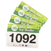Tela de impressão Raça Números de bib Rectangular Cores personalizadas