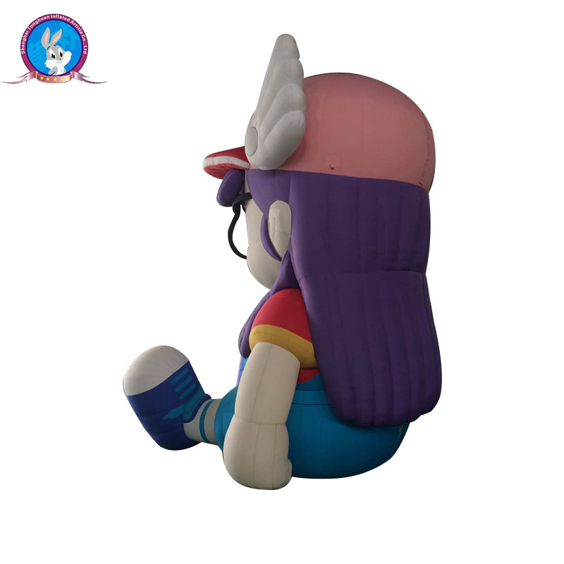 Inflatable PVC Cartoon Girl Mascot Advertising Customizable Outdoor Kids Character