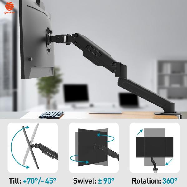 27-Inch Monitor with Articulating Arm & 1080p Webcam: Ultra-Flexible Height/Tilt/Swivel Adjustment for Ergonomic Office Setup – Crisp QHD/UHD Display + Clear Video Calls