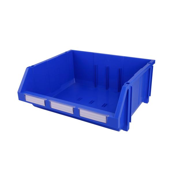 Space-Saving Workshop Storage Stackable Shelf Bin with Divider and Solid Box Shelving