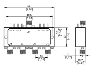 0.5 до 12 ГГц SP4T Absorptive PIN Diode Switch