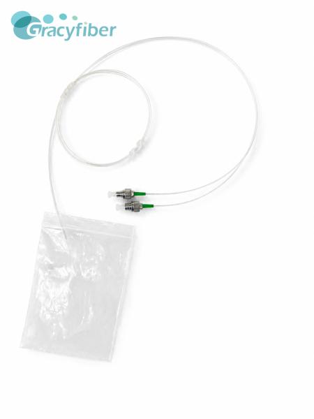 2CH SMFA Fiber Array，2CH Single Mode Fiber Array，2CH MFD Conversion Fiber Array | 250μm Pitch, 0° Angle | Nufern UHNA7 to G657A2 Spliced | FC/APC, Low IL 