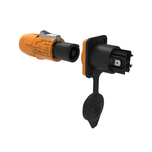 Outdoor Use Yellow 3-Pin Female Power Connector Secure Locking Mechanism Adequate Protection for LED Display Outdoor Connector