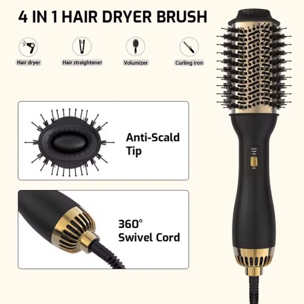 Wholesale Professional One-Step Hair Dryer Brush LCD Temperature Display Iron Electric Blow Styler Comb 1000W 2-Speed Fast