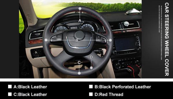 Skoda Octavia a5 Superb Fabia 2012 2013 2014 Artificial Leather Steering Wheel Cover