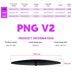 Carbon Fiber Front Surfing Foil Wing Hydrofoil Slingshot Wing 1200mm 1300mm