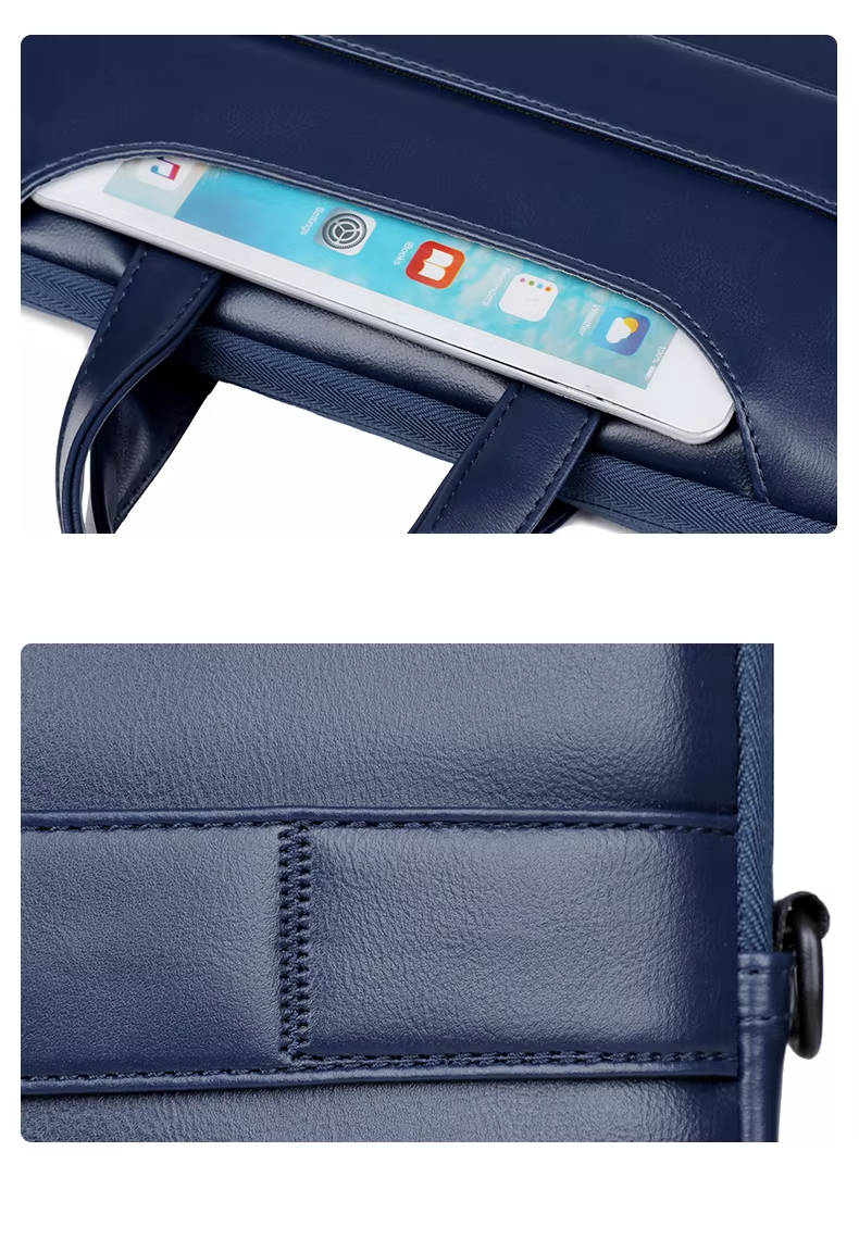 For Laudtec 13/14 Inch PU Leather Laptop Shoulder Bag Waterproof Lightweight Briefcase Large Capacity Business for Men Women Wholesale OEM/ODM/Private Label