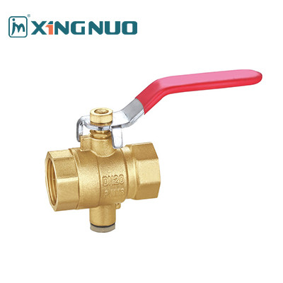 Brass Ball Valve Female And Female Threaded With Drain DN20. PN16 Water Fitting Octagonal And Hexagonal Connector
