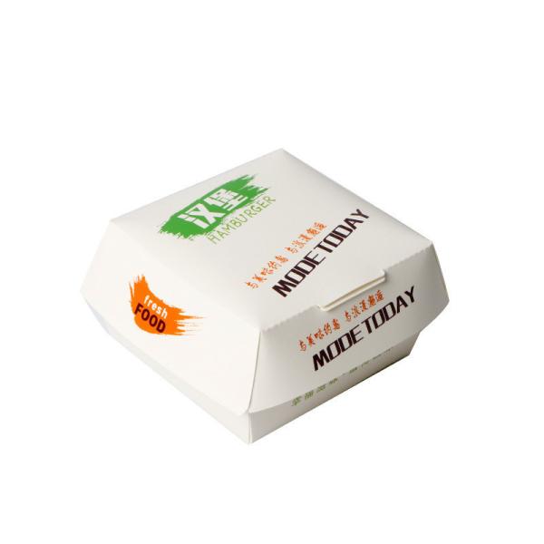 Logo personnalisé Imprimé boîte à hamburgers de qualité alimentaire contenant en carton