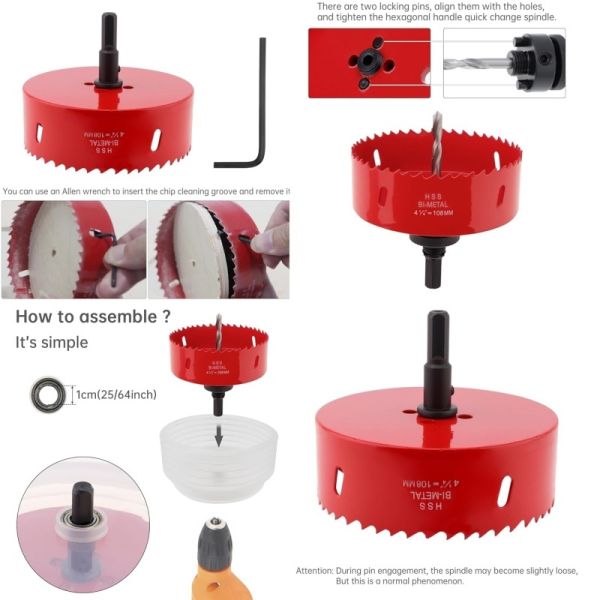 108mm (4-1/4″) M42 Cobalt Bi-Metal Hole Saw – Custom Industrial Size for Solar Junction Boxes, Cable Trays & Pump Connections