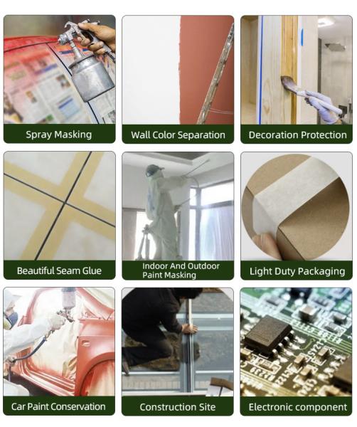 High Temperature UV Resistance Resistance Painters Masking Adhesive Edge Rubber Easy Tear Car Painting Tape