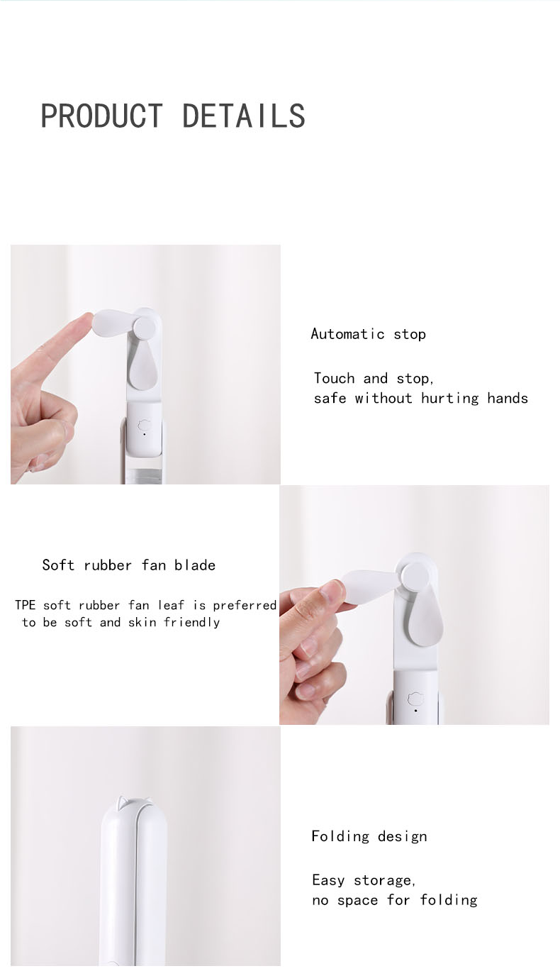 Summer Wholesale Cheap Small Handy Mini Electric Portable Rechargeable Battery with Light Outdoor Use Cute Handheld Fan