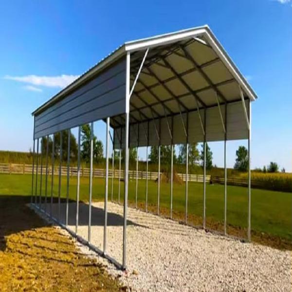 20ft X 20ft Portable Carport Canopy Garage Prefabricated Galvanized Steel Regular Roof