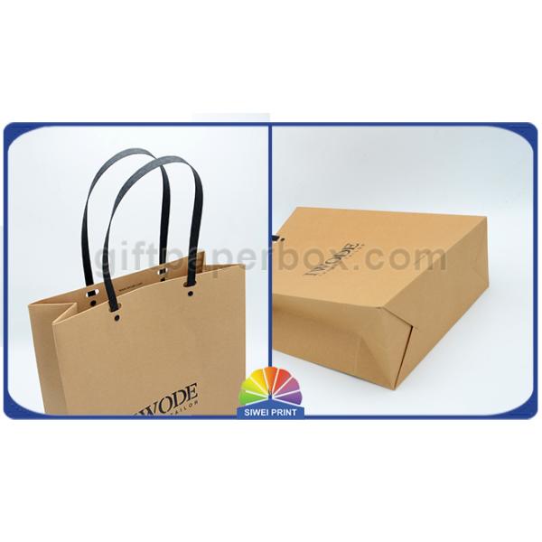 Напечатанные логотипом хозяйственные сумки бумаги Брауна ручек бумажных мешков Kraft пластиковые ДЛЯ одежды