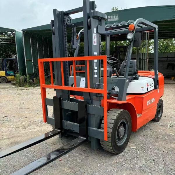 5 toneladas de carga pesada de diésel Usado montacargas HELI K50 con 2 etapas mástiles 3m altura de elevación