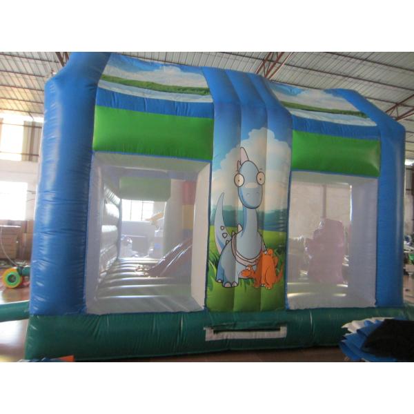 Fire Resistance PVC Kids Inflatable Bounce House / Commercial Dinosaur Bouncy Castle