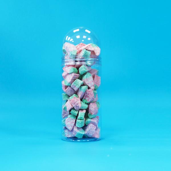 Unique Shape Food Grade Transparent Small Round Plastic PET Candy Jar Screw Lid