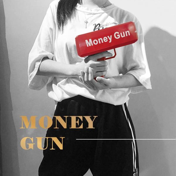 18.5cmX8cmX17.5cm Plastic Jet Currency Gun for Wedding Bar Game Atmospheric Props