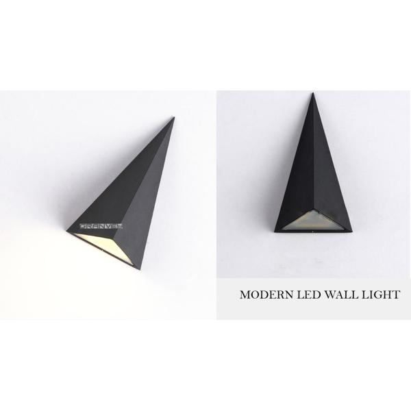 Triangle Up Down Lights Outdoor LED , Black Outdoor Wall Sconce Surface Mounted