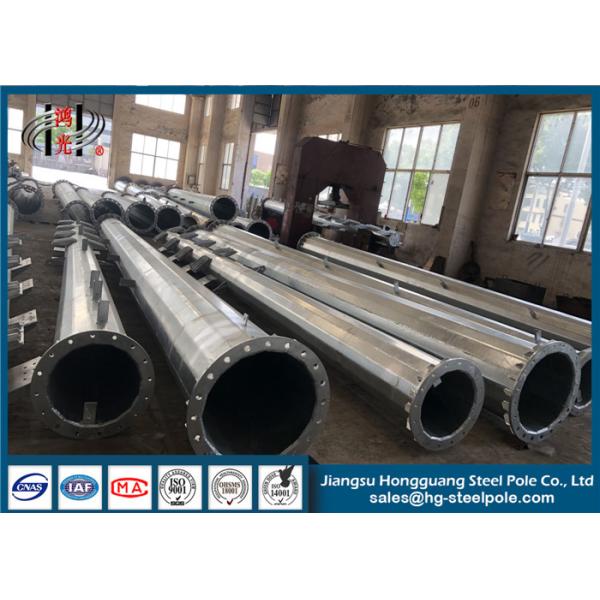 Middle Voltage 69kv 45-60FT Steel Electric Pole Anti Corrosion