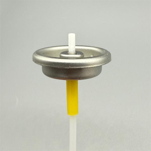 Metered Aerosol Valve with Dosing Solution for Commercial Restroom Fresheners