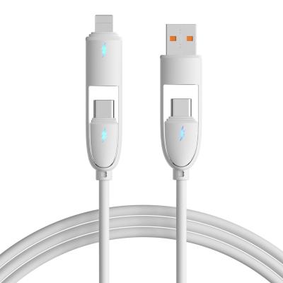 Tangle Free USB Lightning Cable PD Type C Micro Cable 60W 3A 4 In 1