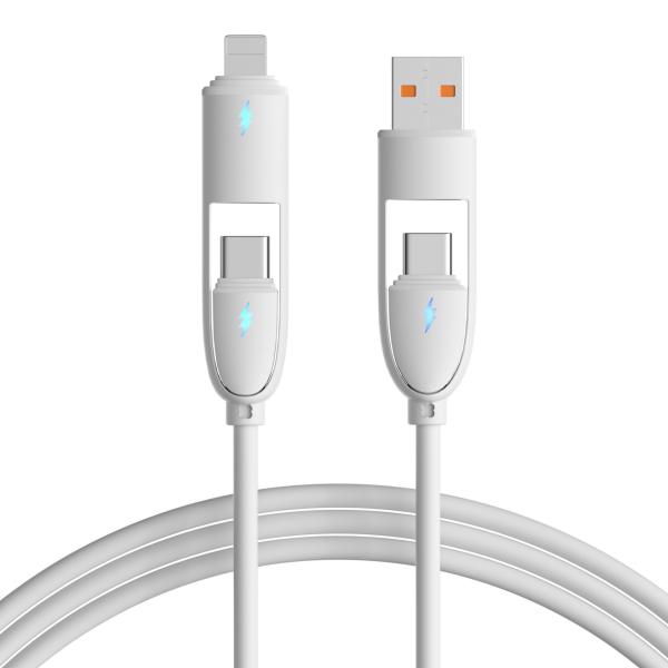Câble de charge rétractable 2-en-1 Lightning USB-C CC60W/CL27W 3A parfait pour la charge en déplacement