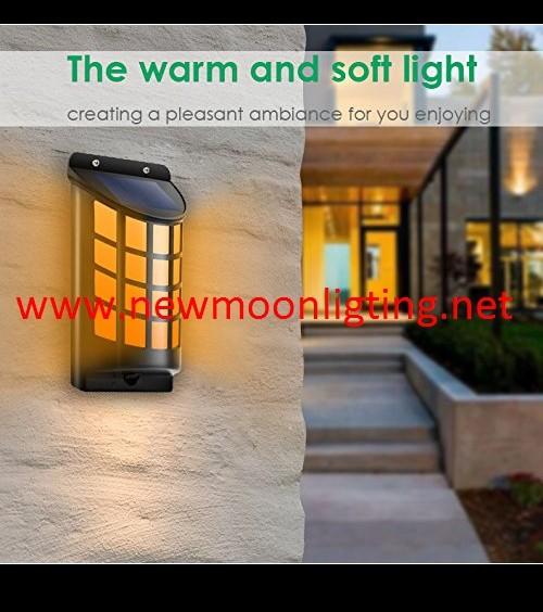 Solar Lights Waterproof Flickering Flames Wall Lights Outdoor Dark Sensor Auto On/Off Solar Powered Wall Mounted Night L