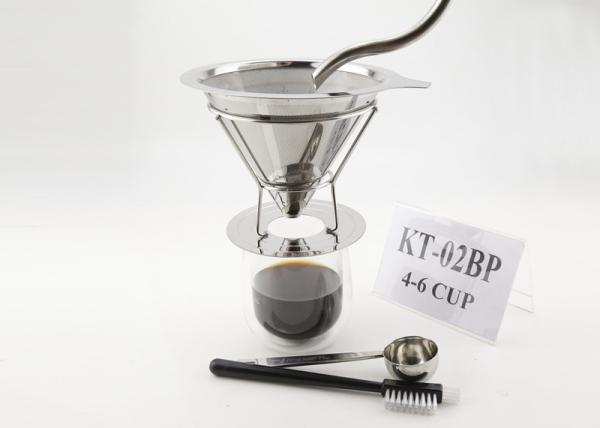 Professional Coffee Maker Gift Set Paperless Stainless Steel Filter With Rack