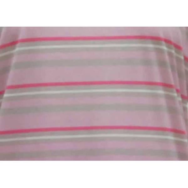 Fashion Ladies Pajama Sets Yarn Dyed Pink Striped Pyjamas Breathable