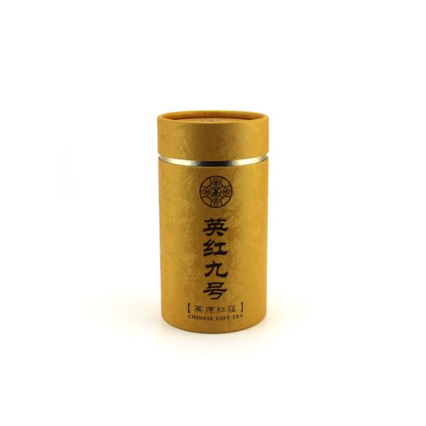 Luxury Gold Stamping Kraft Paper Tube Packaging For Tea / Gift