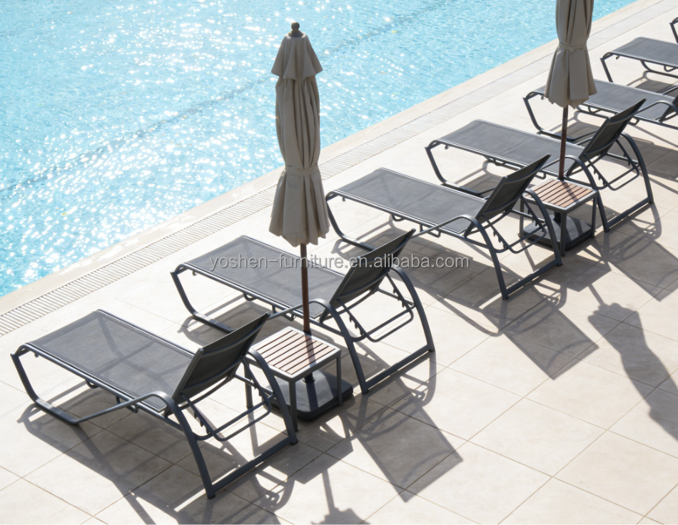 Aluminum Frame  Sling Textline Fabric Swimming Pool Side Sunbed Day Bed Sun Lounger