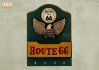 Decoração decorativa Route 66 da parede do sinal do bar das chapas da parede da cremalheira de madeira do envelope da antiguidade do gancho da parede