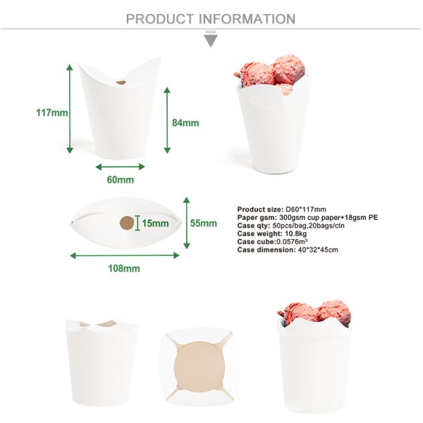 Disposable Single Wall Custom Logo Paper Ice Cream Cup – MC Flurry Style Cups