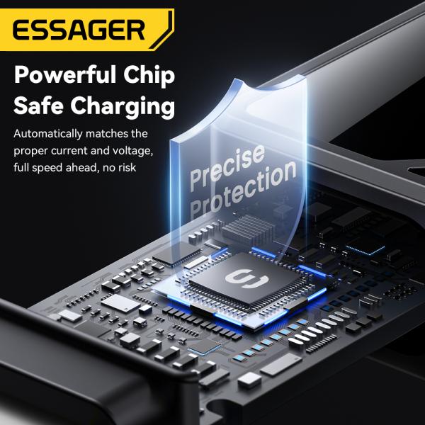 ESSAGER ES-X74 7A PD100W USB a tipo C de carga rápida el cable de datos de la pantalla digital