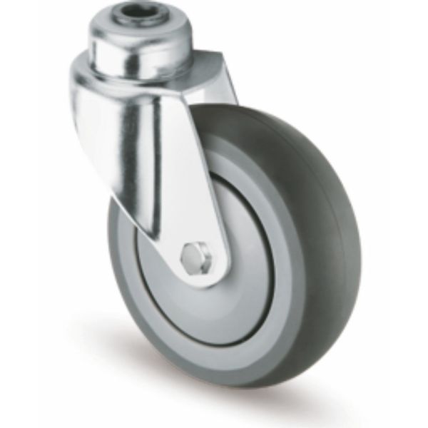 125MM Polypropylene Thermoplastic Rubber Different Materials Customized Single Ball Braring Casters Grey Color 5Inch 125MM Polypropylene Thermoplastic Rubber Different Materials
