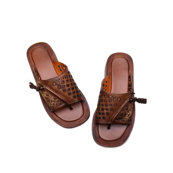 S357 Direct Selling Ins Tide Shoes 2020 New Cotton And Linen Fight Leather Flip-Flops Cool And Breathable Wedge Slippers