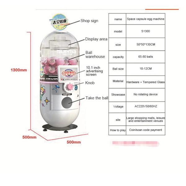 Coin Operated Game Gift Machine Bouncy Ball Capsule Toy Machine