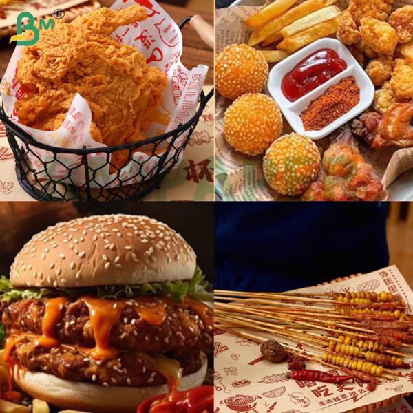 35gsm 40gsm Printable Kit 7 Greaseproof Food Wrapping Paper For Fried Food Packaging Hamburger Sandwich 35gsm 40gsm Printable Food - Grade Kit 7 Greaseproof Food Wrapping Paper For Fried Food Packaging Hamburger Sandwich