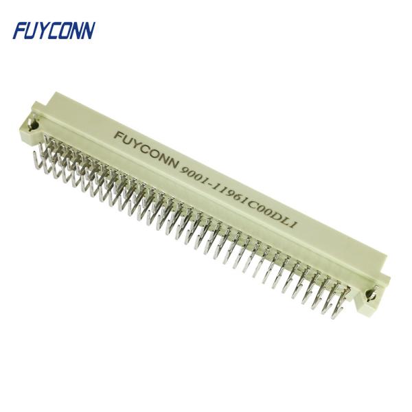 o RUÍDO 96pin 41612 fileiras do conector 3 obstrui o conector de Eurocard do homem do PWB do ângulo 96P direito