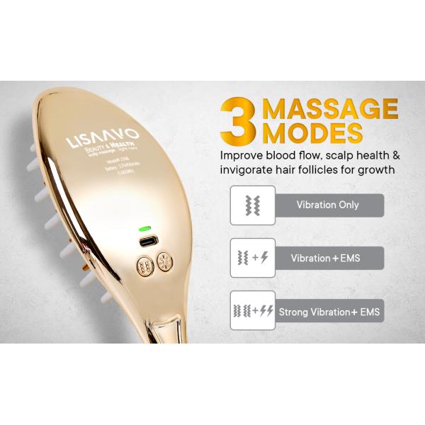 Peigne de coiffure à micro-courant 5V 1A rechargeable à LED