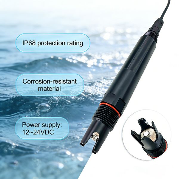 ZONEWU Submersible ORP Sensor for Water Quality with RS485 Modbus RTU Output IP68 Rating and 3/4 NPT Thread